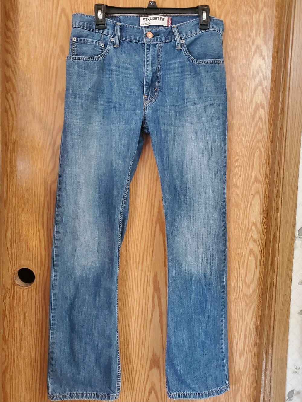 Levi's Mens 505 Straight Fit Jeans Light Blue Wash Size 32/32 100% Cotton